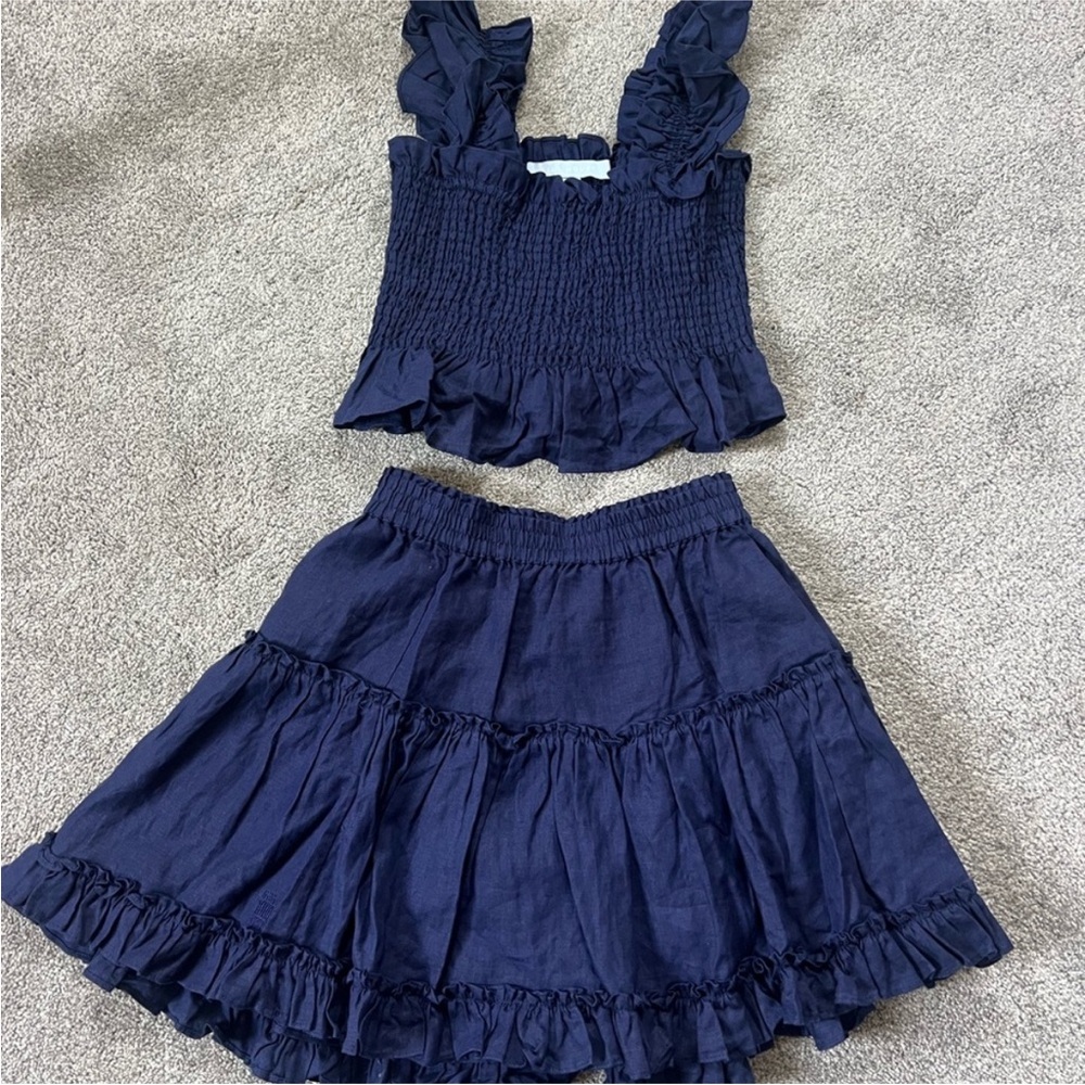 Hill House Paz Set in Navy Linen